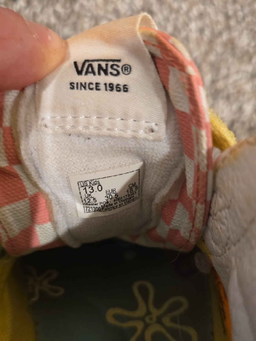 Vans Kids Yellow and Pink Velcro High-Top Sneakers - Picture 4 of 4